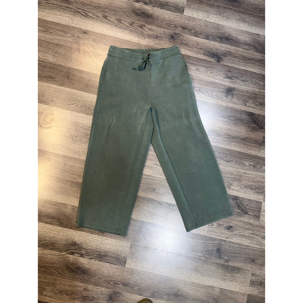 Member's Mark Sandwash Crop Pant Olive Green Wide Leg Lounge Pants Small